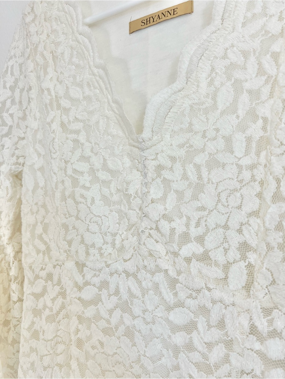 Shyanne Western Lace Mini Dress Romantic Boho Festival Sheer Bell Sleeve Fairy M - Picture 6 of 13